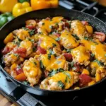 Cheesy Baja Chicken & Bell Pepper Skillet