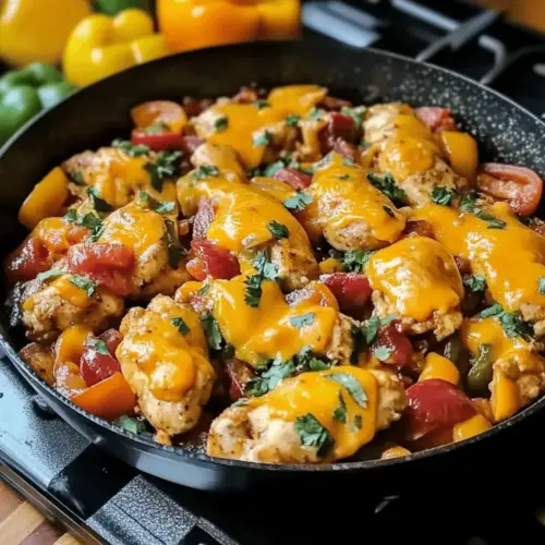Cheesy Baja Chicken & Bell Pepper Skillet