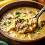 Savory Orzo Stuffed Banana Peppers Soup