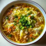One-Pot Egg Roll Soup with Green Onions and Ginger