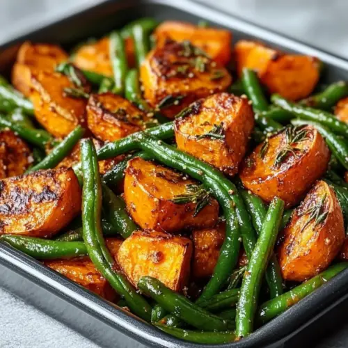 Sweet Potato & Green Bean Tray Bake