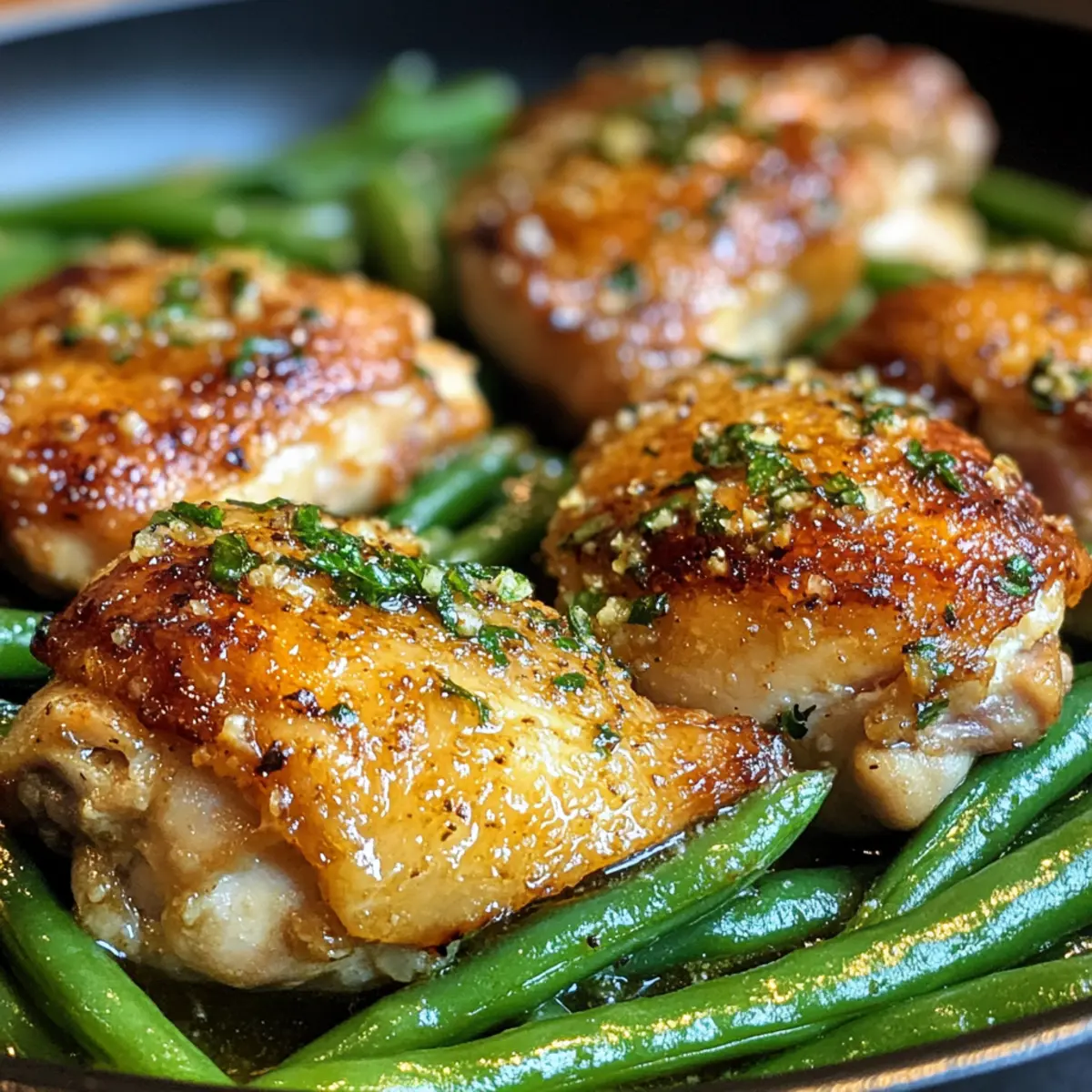 Lemon Garlic Butter Chicken and Green Beans Skillet