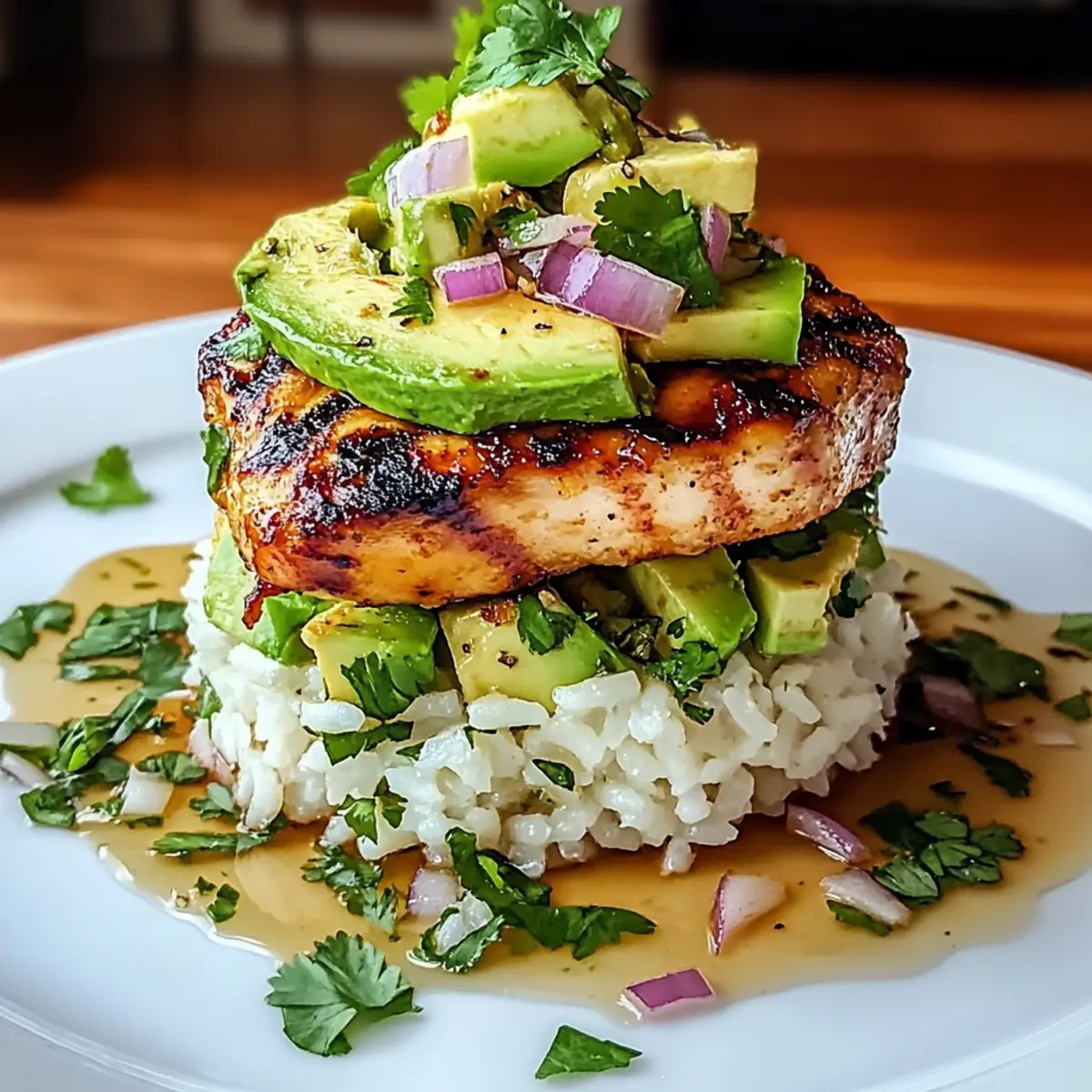 Honey Lime Chicken & Avocado Rice Stack