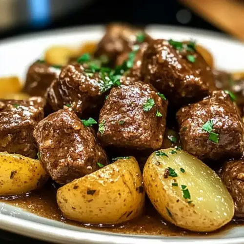 Garlic Butter Beef Bites & Potatoes