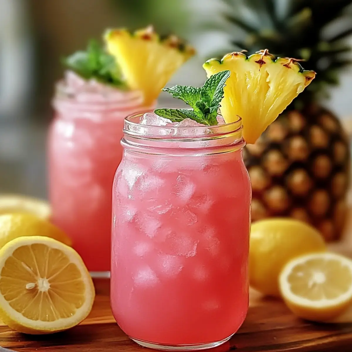 Pineapple Pink Lemonade Drink