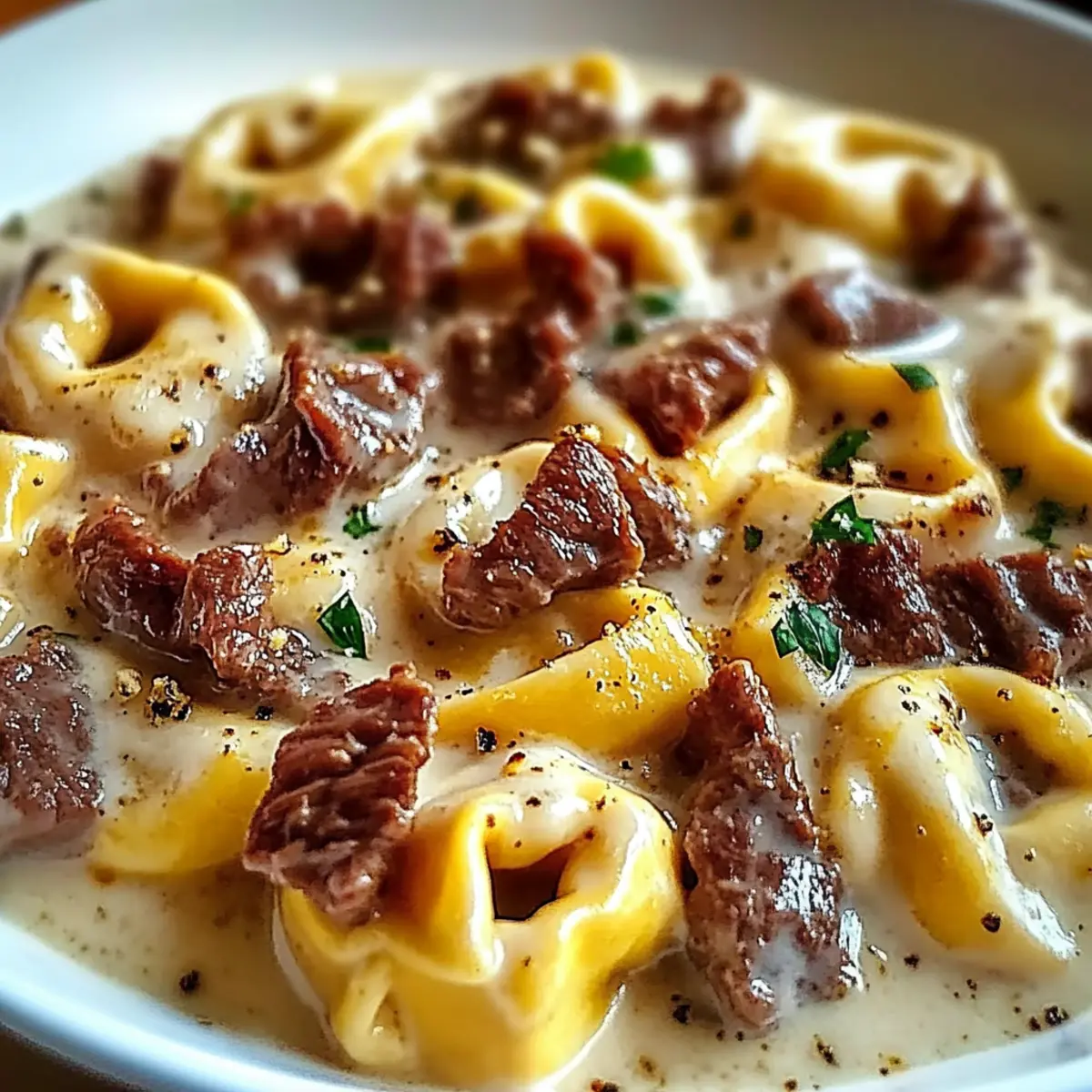 Creamy Provolone Cheesesteak Tortellini