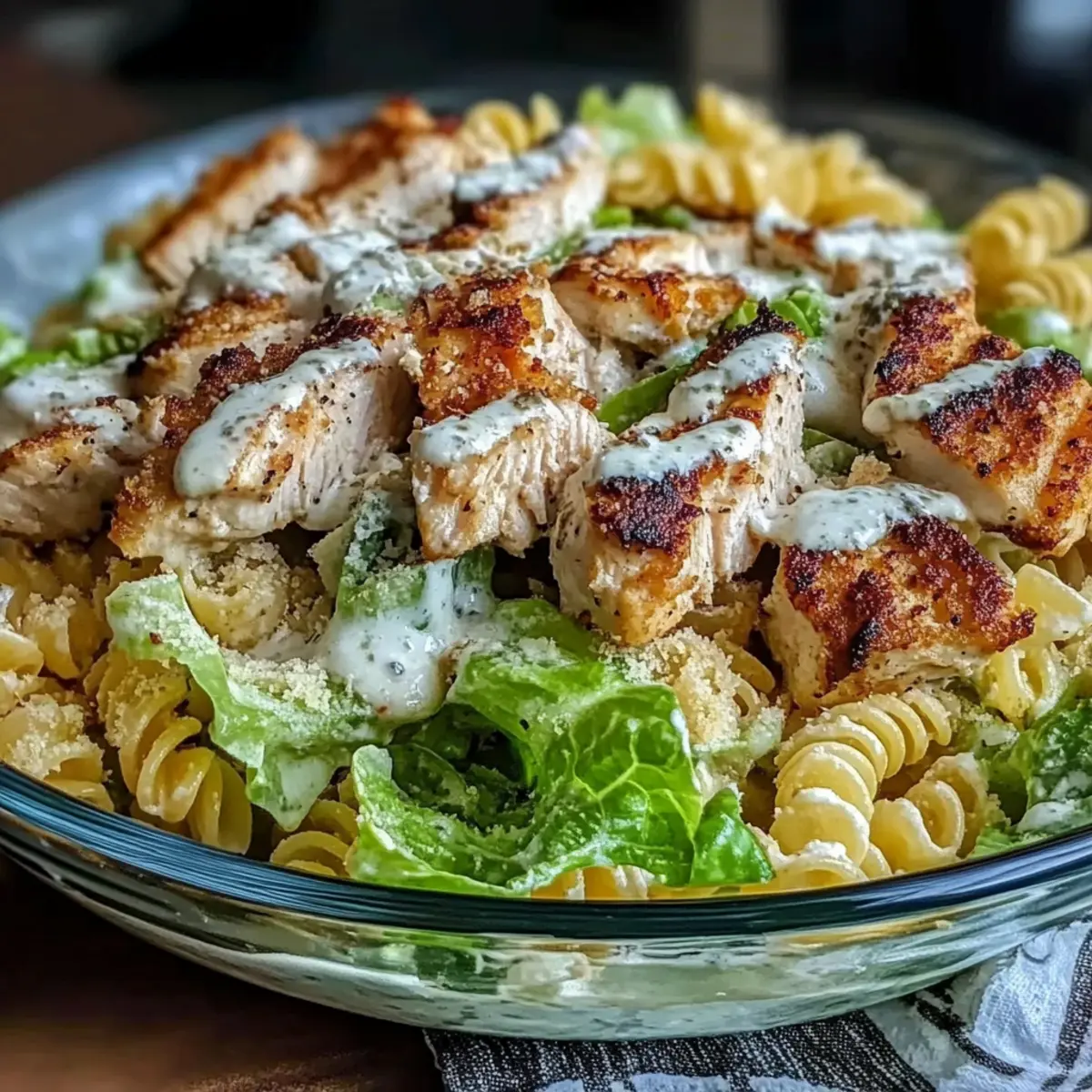 Creamy Chicken Caesar Pasta Salad