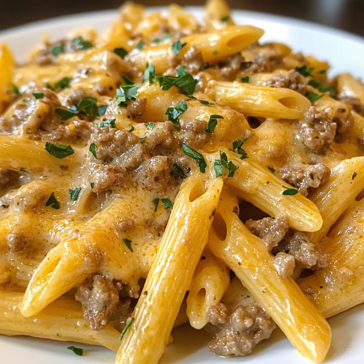 Creamy High Protein Beef Pasta