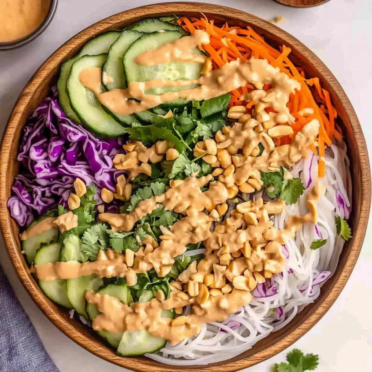 Spring Roll Salad with Peanut Sauce