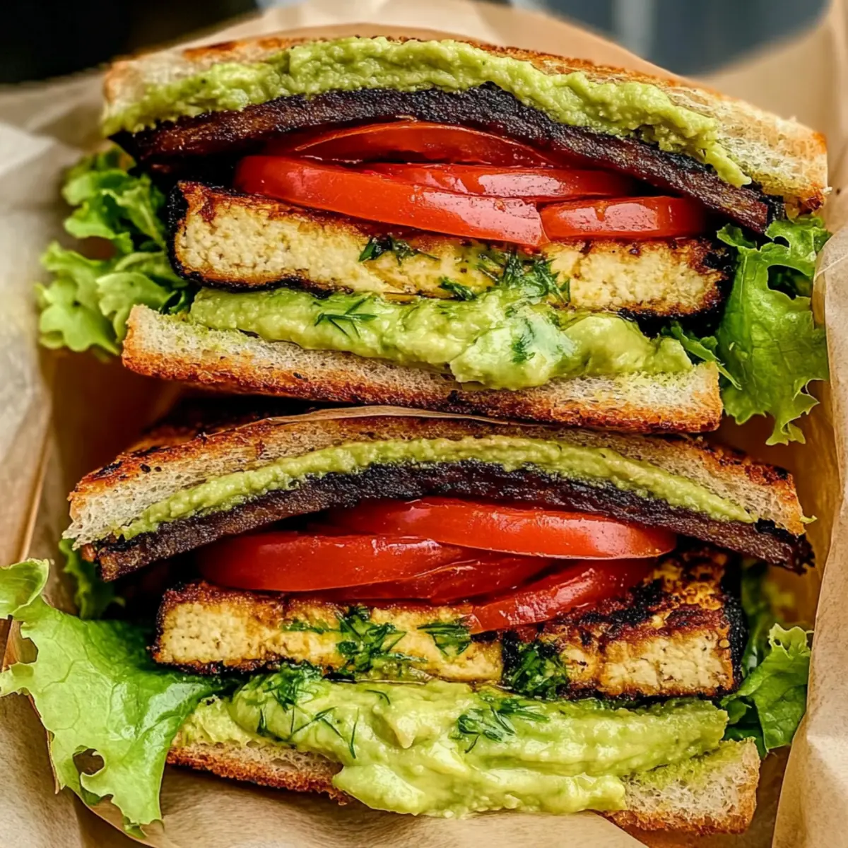Summer Smoky Tofu Lettuce Tomato
