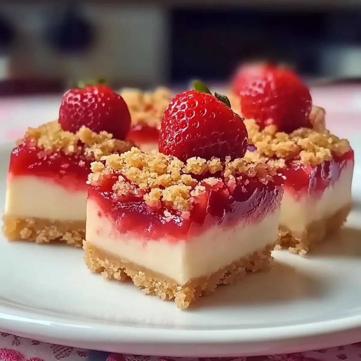 Strawberry Crunch Cheesecake Bites