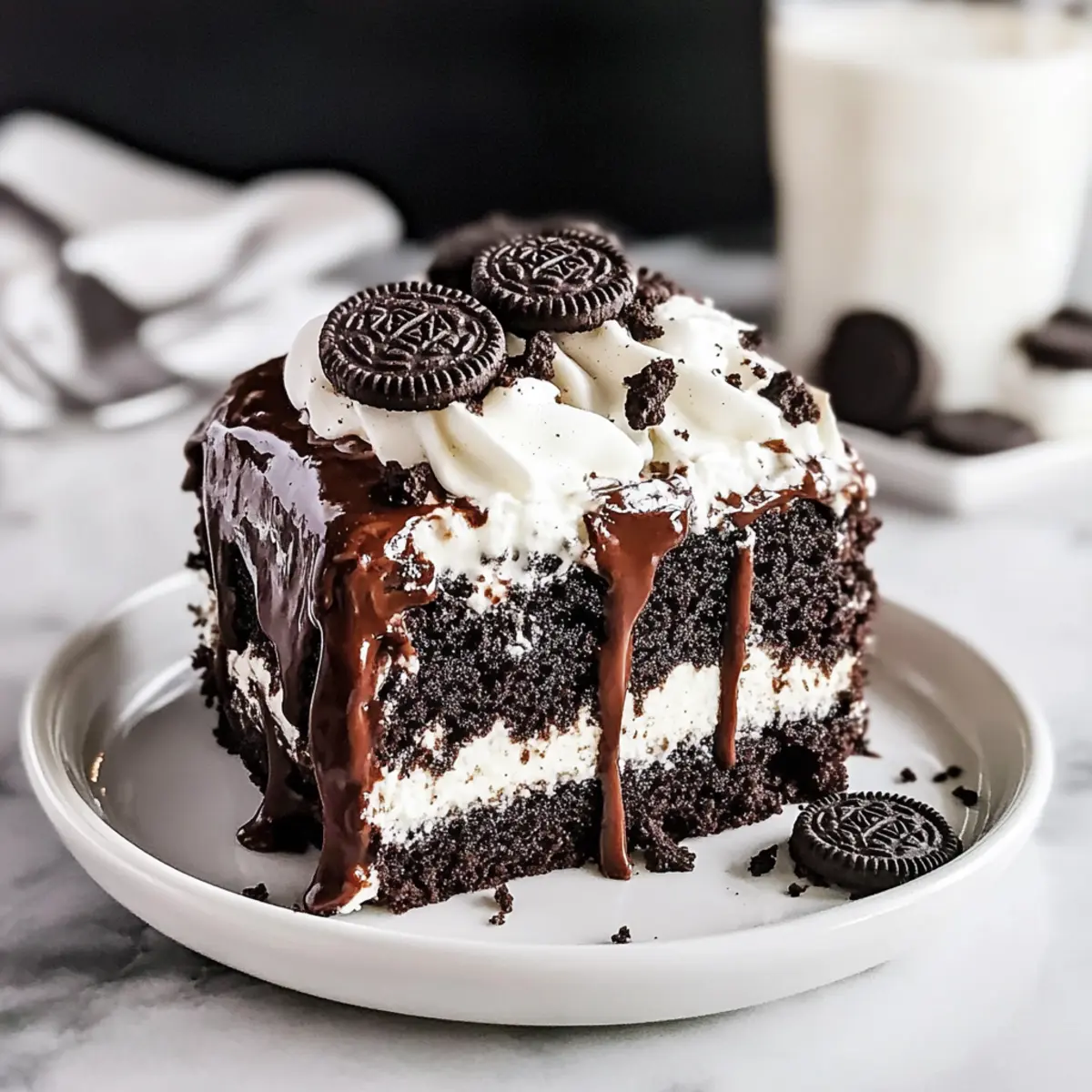 Oreo Poke Cake