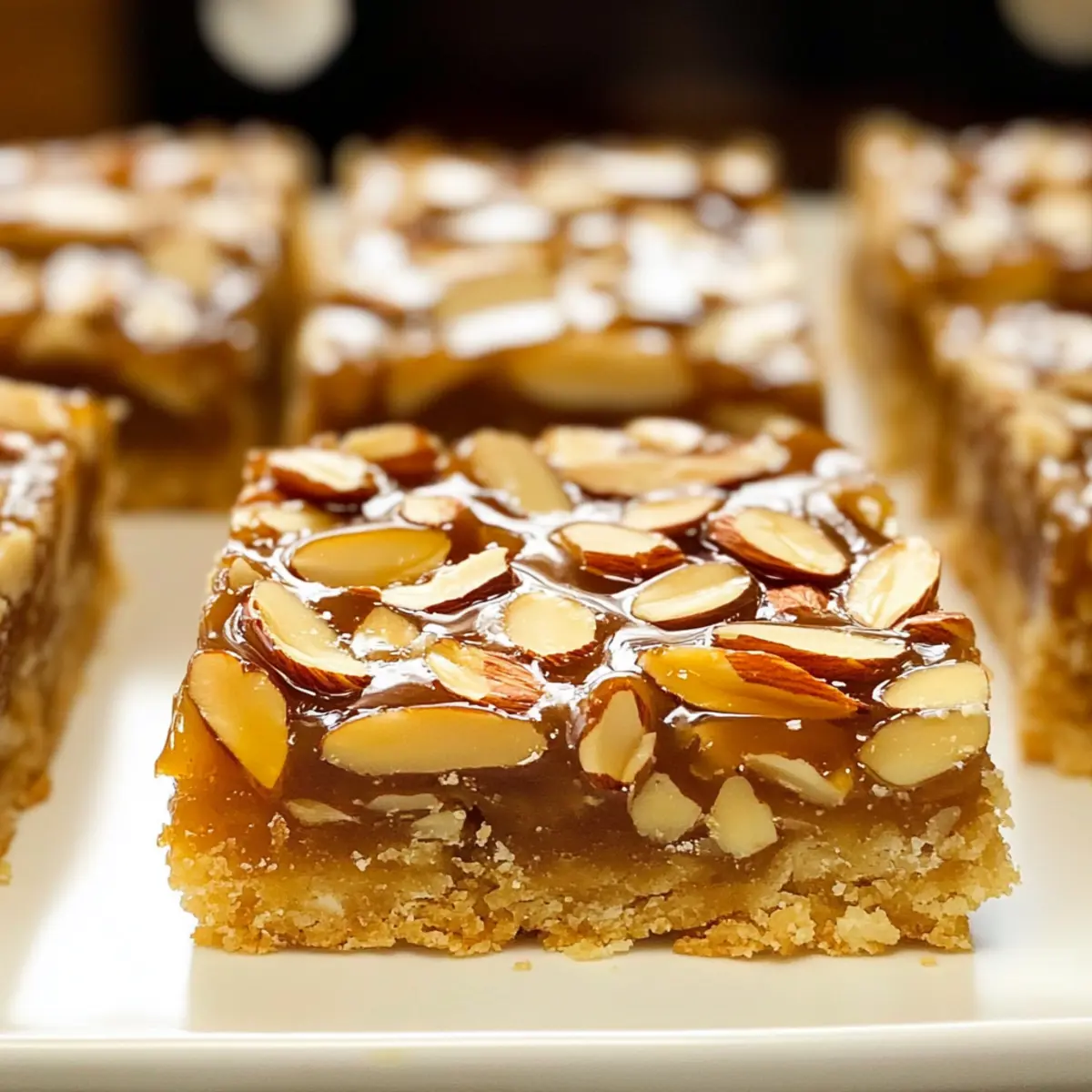 Honey Caramel Almond Shortbread Bars
