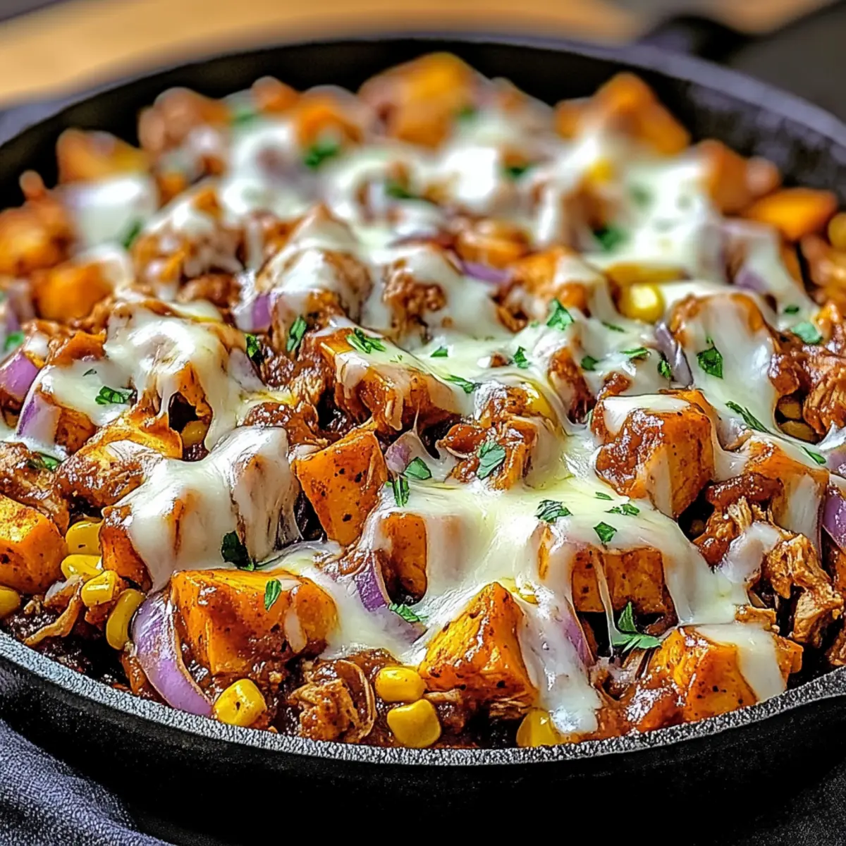 BBQ Chicken Sweet Potato Skillet