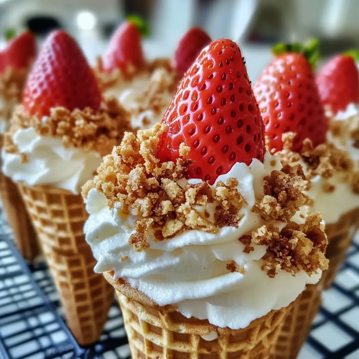 Strawberry Crunch Cheesecake Cones