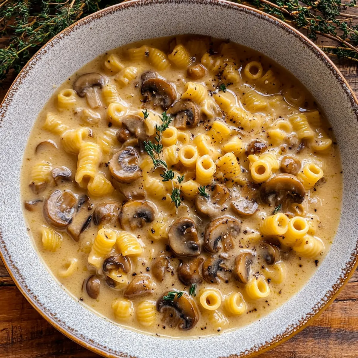 Creamy Mushroom Pasta Soup