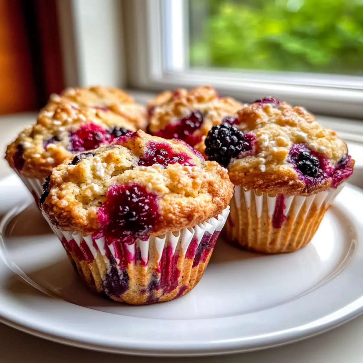 Mixed Berry Cottage Cheese Muffins